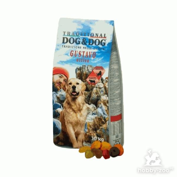 Hrana uscata caini activi Dog&Dog Traditional, cu vita